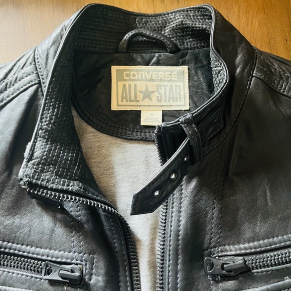 *RARE* Genuine Converse Leather Jacket - Picture 5 of 9